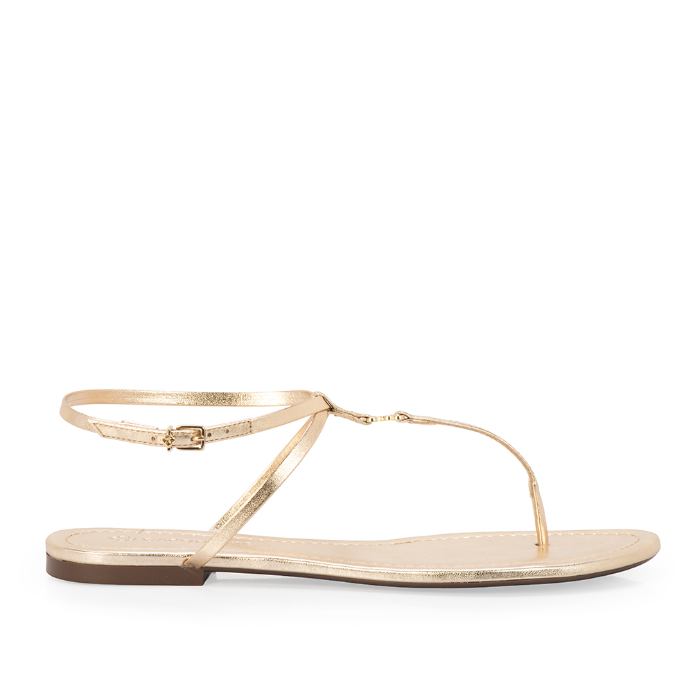 SAND&Aacute;LIA RASTEIRA DOURADA METALIZADA DE COURO image number 0