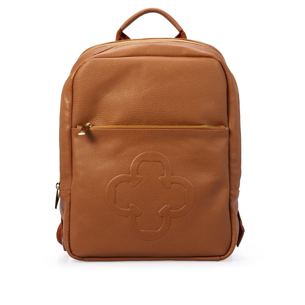 MOCHILA FEMININA CARAMELO DE COURO image number 3