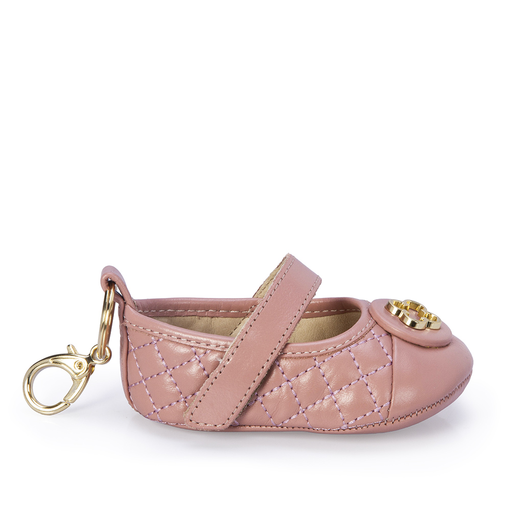 SAPATILHA BEBÊ COURO ROSÊ MATELASSÊ VELCRO image number 0