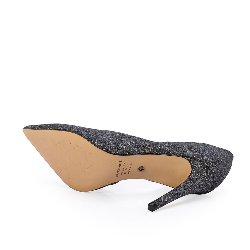 SCARPIN SALTO ALTO CINZA GLITTER image number 3