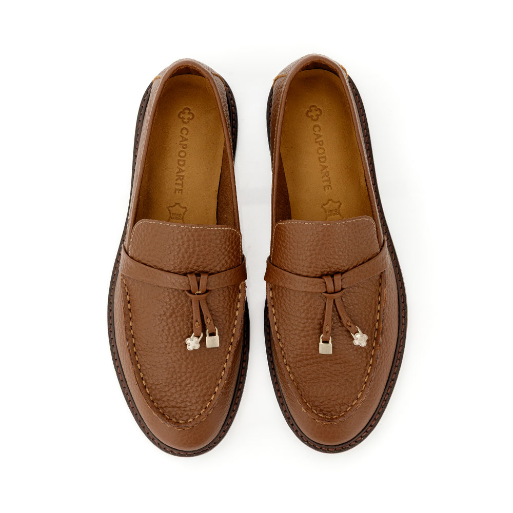 LOAFER MOCASSIM COURO CARAMELO FLOATER MOGNO image number 4