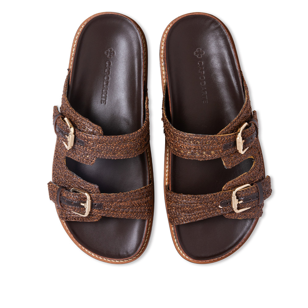 PAPETE MARROM TOBACCO DE COURO TRAMADO image number 4