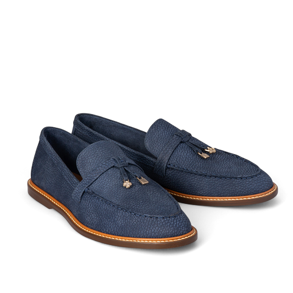 LOAFER MOCASSIM COURO NOBUCK AZUL MARINHO image number 1