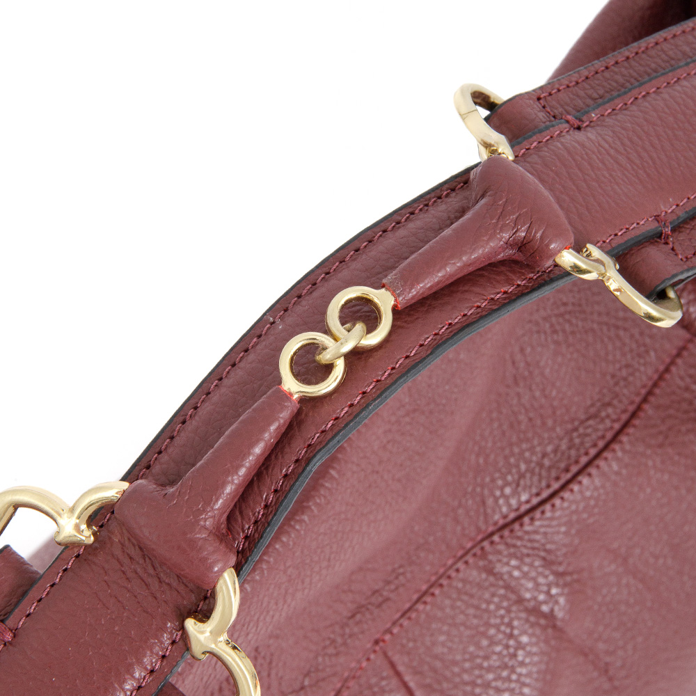 BOLSA CAPODARTE COURO BORGONHA HOBO image number 3