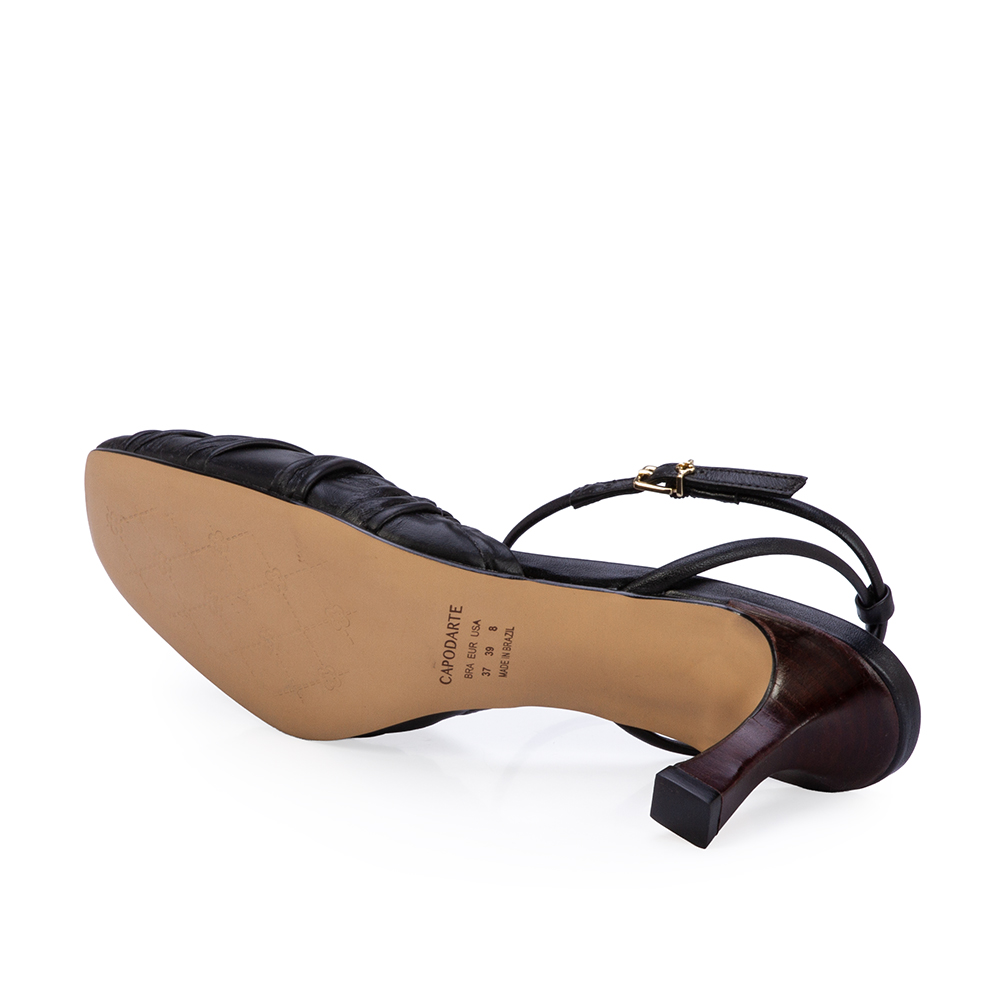 SCARPIN SLINGBACK PRETO DE COURO EL&Aacute;STICO image number 3