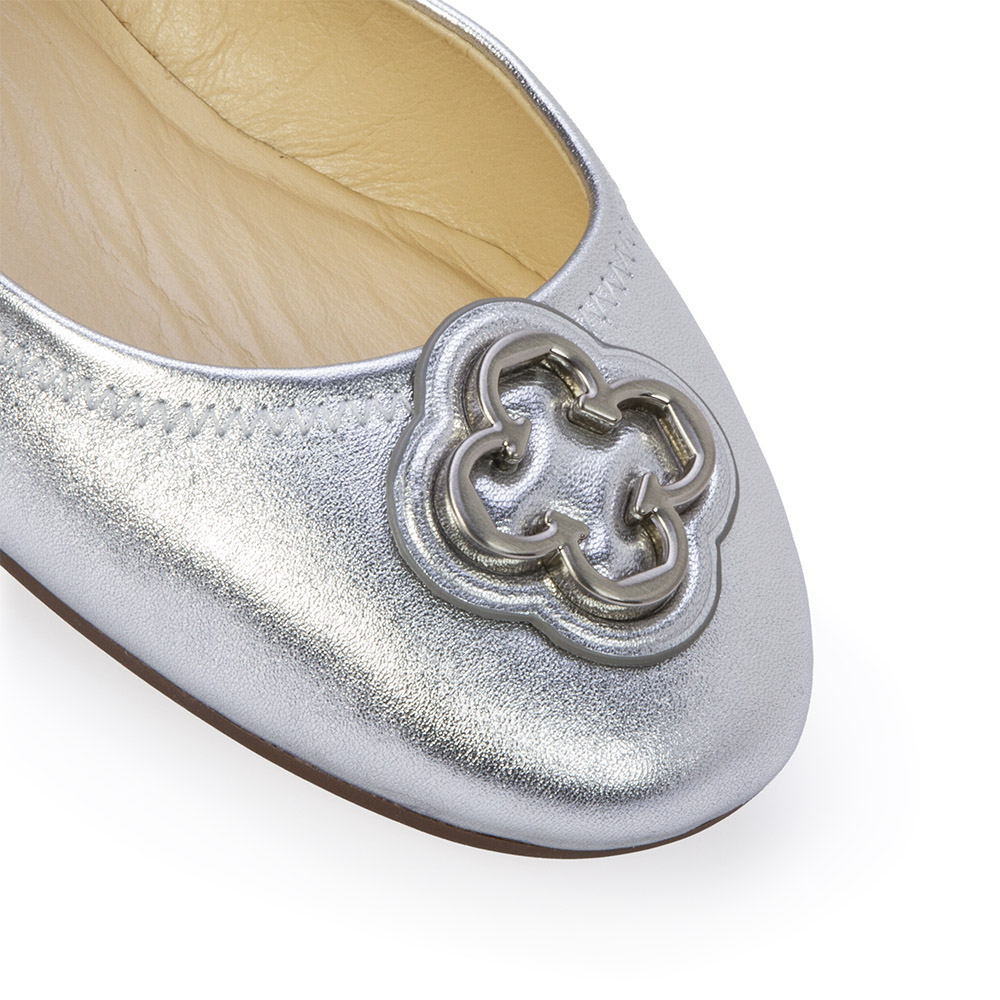 SAPATILHA CATHERINE BAILARINA COURO PRATA image number 2
