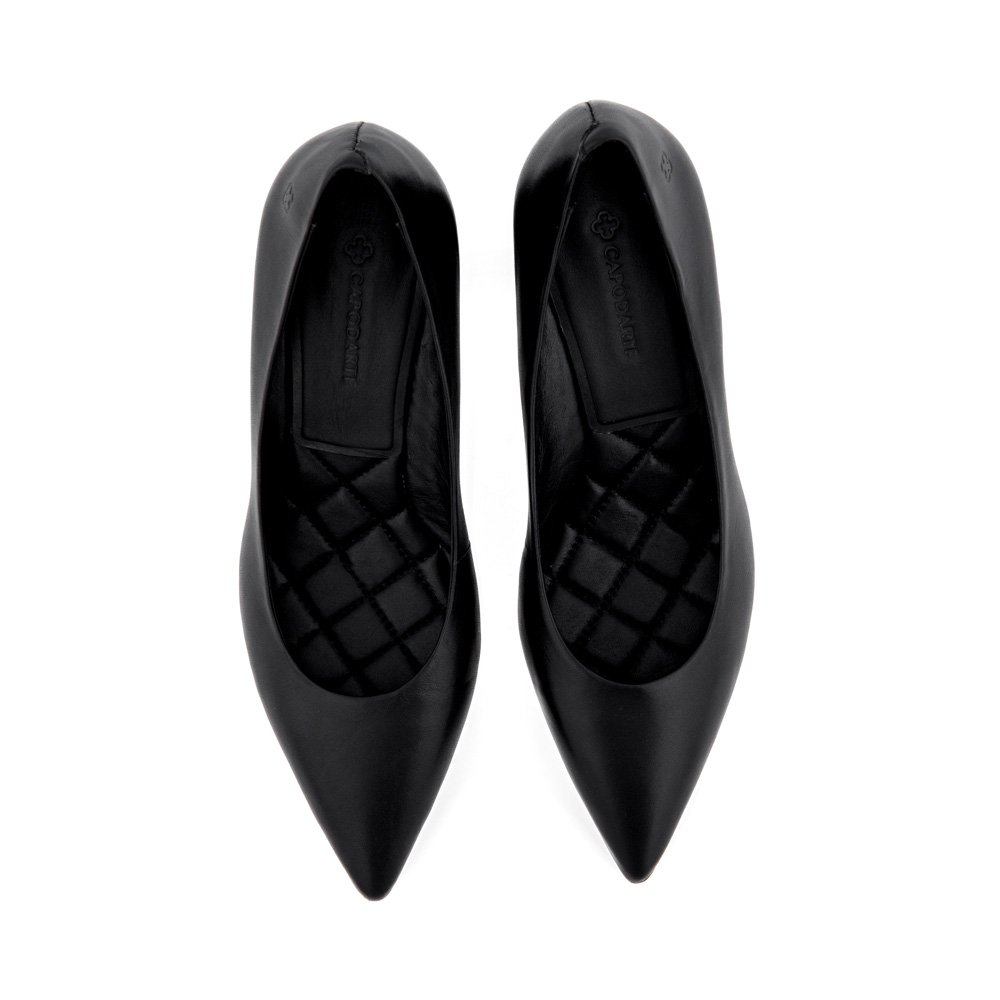 SCARPIN SALTO BLOCO PRETO DE COURO image number 4