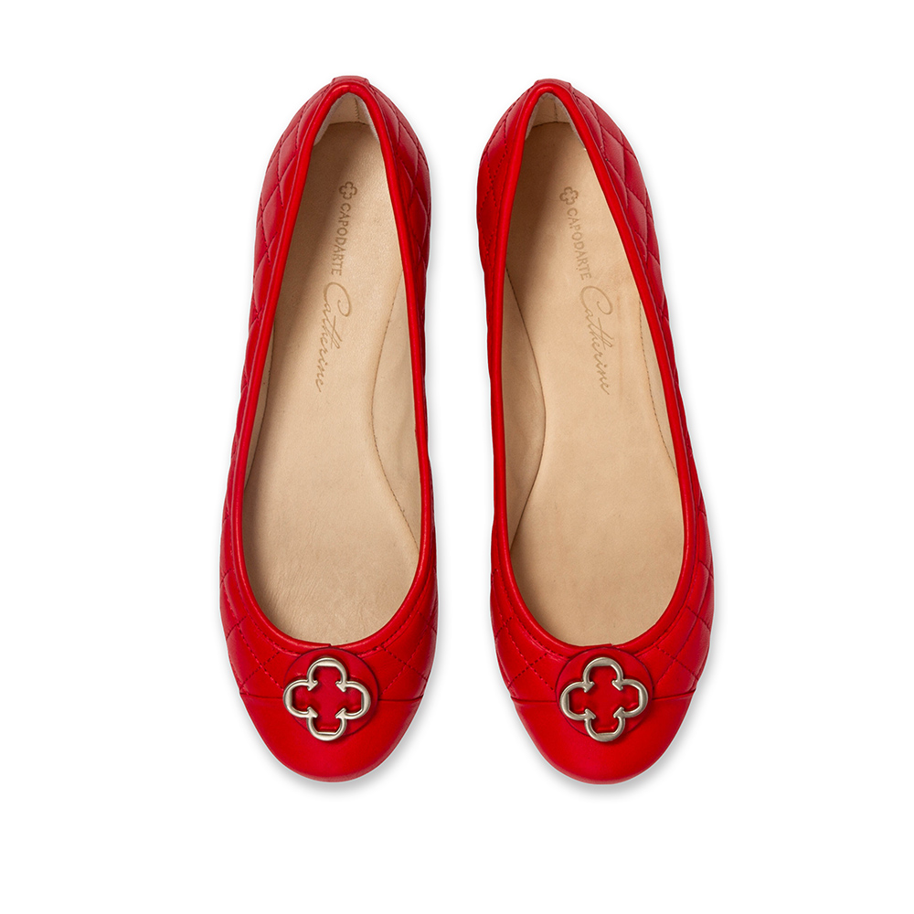 SAPATILHA CATHERINE DE COURO VERMELHO RUBI MATELASS&Ecirc; image number 4