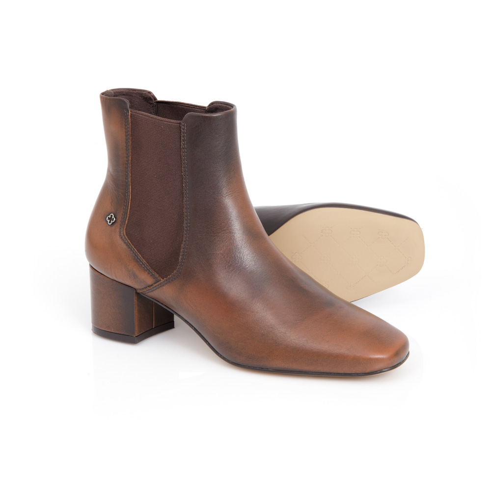 BOTA CANO CURTO MARROM DE COURO image number 3