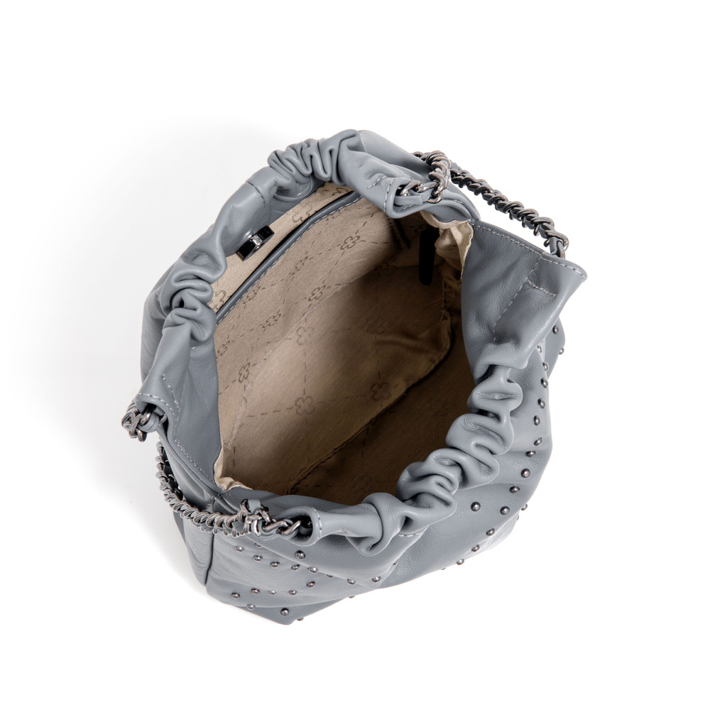 BOLSA DE COURO AZUL &Iacute;NDIGO HOBO AL&Ccedil;A CORRENTE image number 4