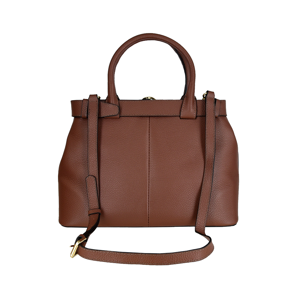 BOLSA MÉDIA MARROM DE COURO TOTE image number 2