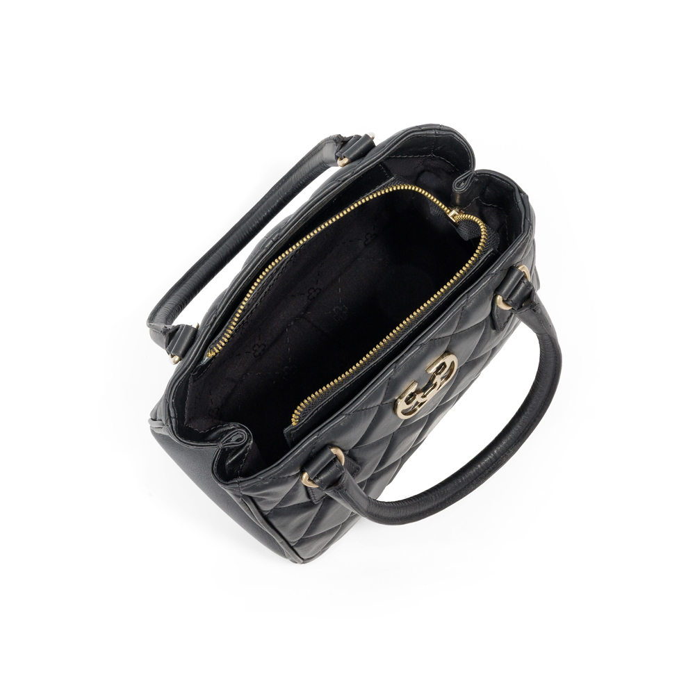 BOLSA TOTE PRETA DE COURO MATELASS&Ecirc; image number 4