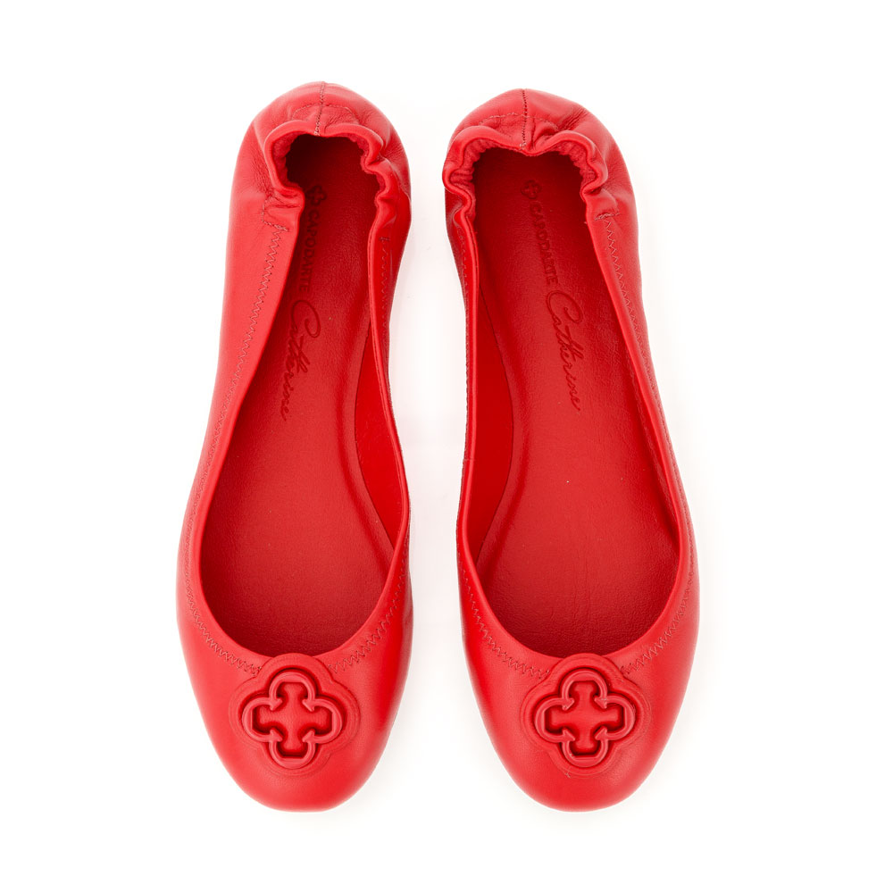 SAPATILHA CATHERINE BICO REDONDO VERMELHA RUBI DE COURO image number 4
