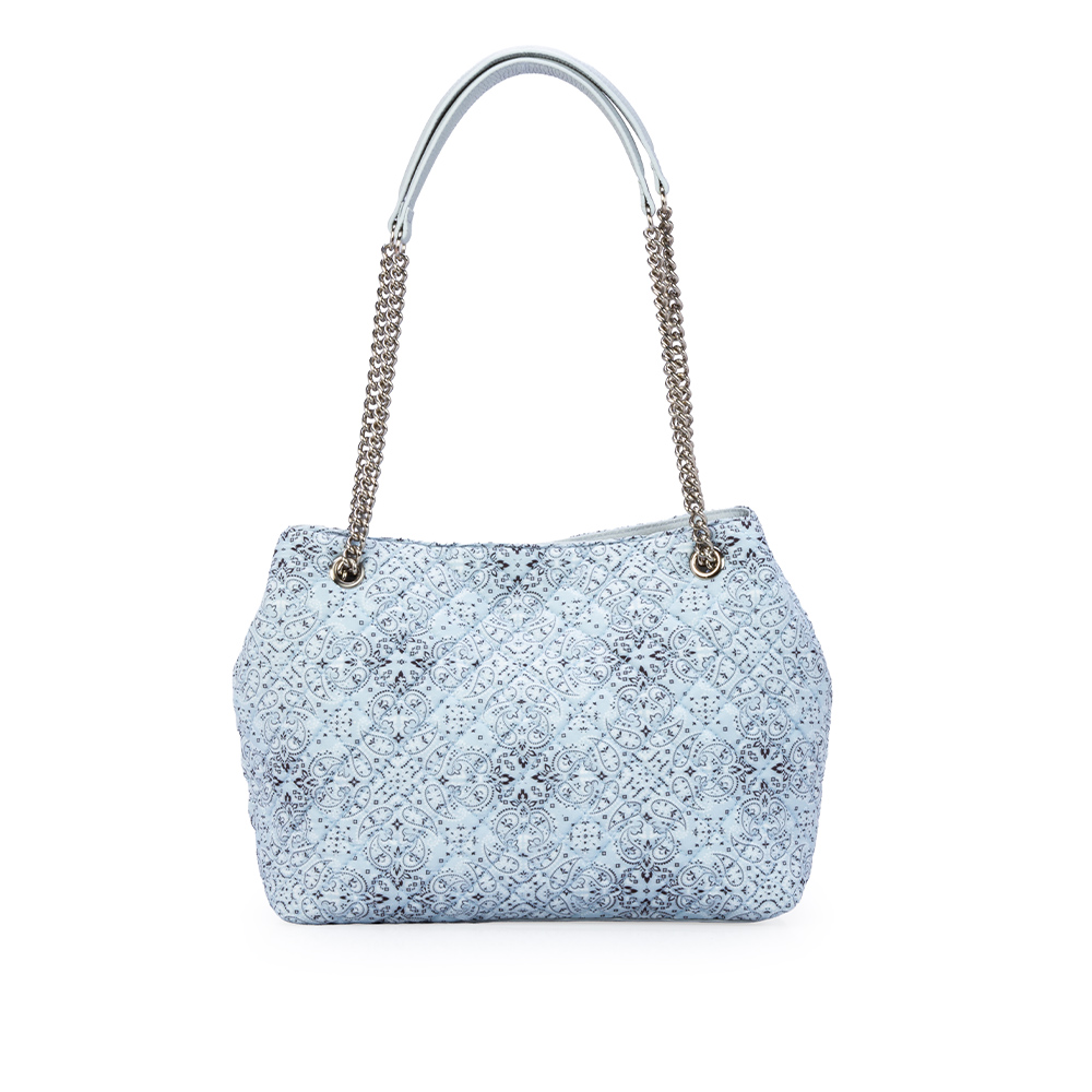 BOLSA M&Eacute;DIA CARINA AZUL TURMALINA MATELASS&Ecirc; PAISLEY image number 2