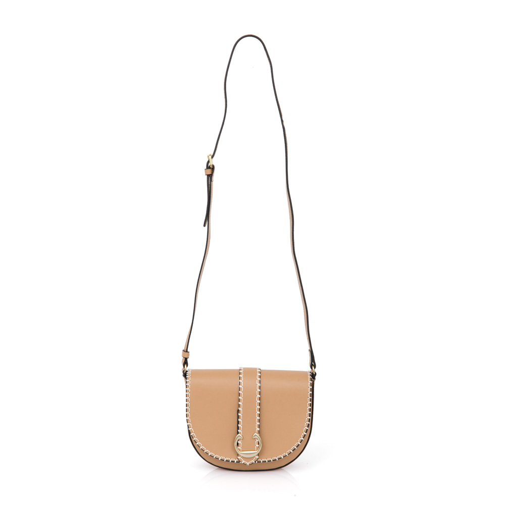 BOLSA TRANSVERSAL COURO BEGE NATURALE image number 3