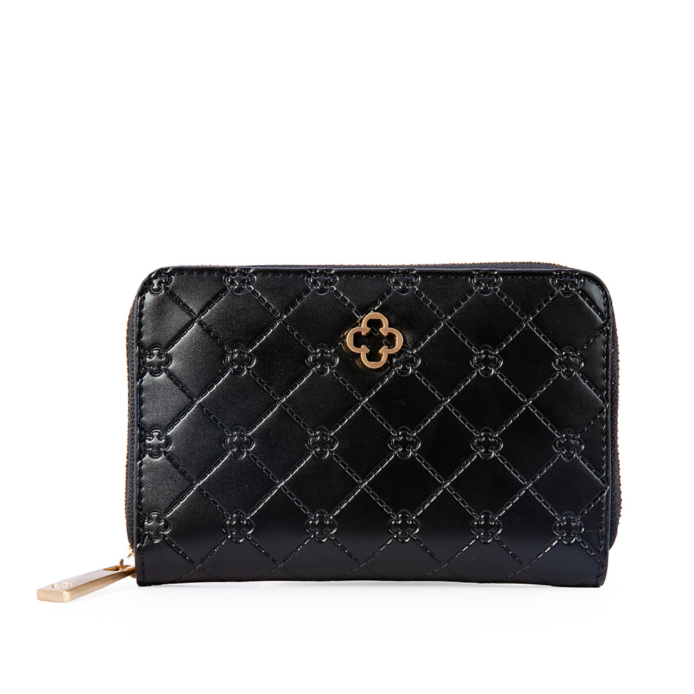 CARTEIRA FEMININA PRETA MONOGRAMA Z&Iacute;PER image number 0