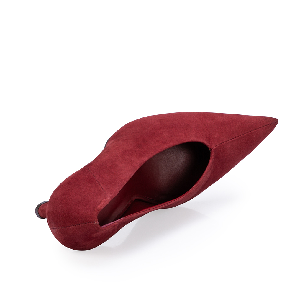 SCARPIN VERMELHO AMARONE SALTO ALTO DE COURO SUEDE image number 4