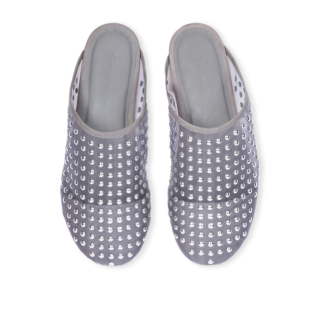 MULE CINZA CARBONO TELA NOBUCK TACHAS image number 4