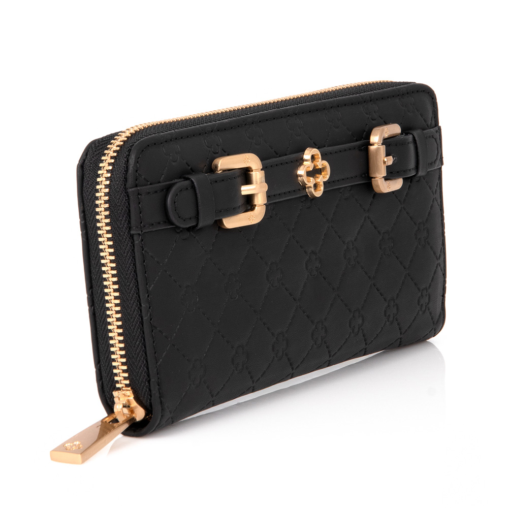 CARTEIRA FEMININA PRETA MONOGRAMA image number 1