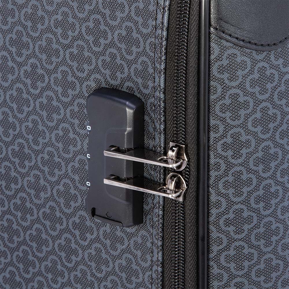 MALA DE BORDO 4 RODAS 360&deg; PRETA MONOGRAMA + TAG IDENTIFICA&Ccedil;&Atilde;O image number 1