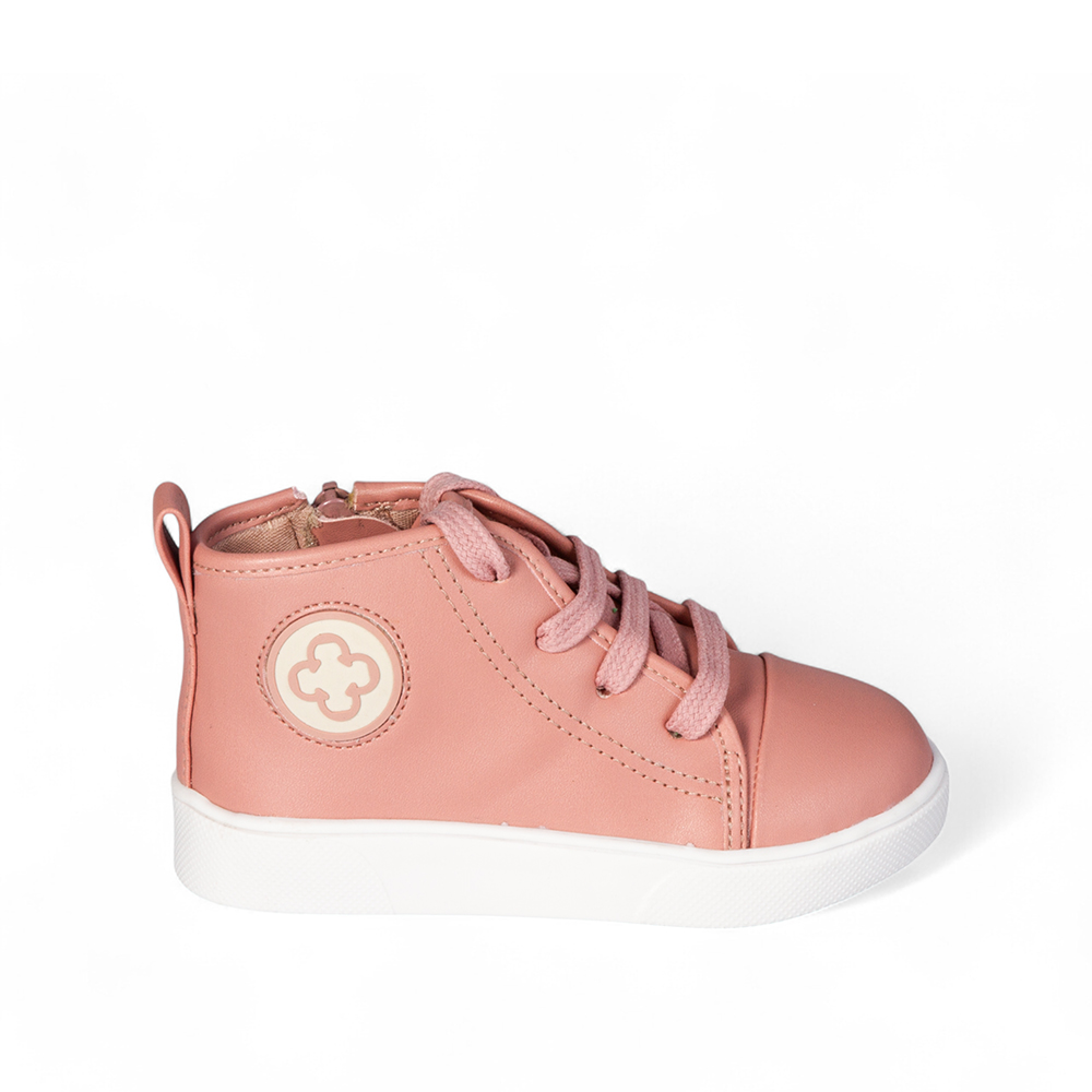 TÊNIS BEBÊ ROSÊ CANO ALTO AMARRAÇÃO image number 0