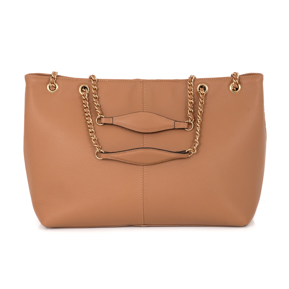 BOLSA GRANDE BEGE NATURALE DE COURO MATELASS&Ecirc; CARINA image number 4