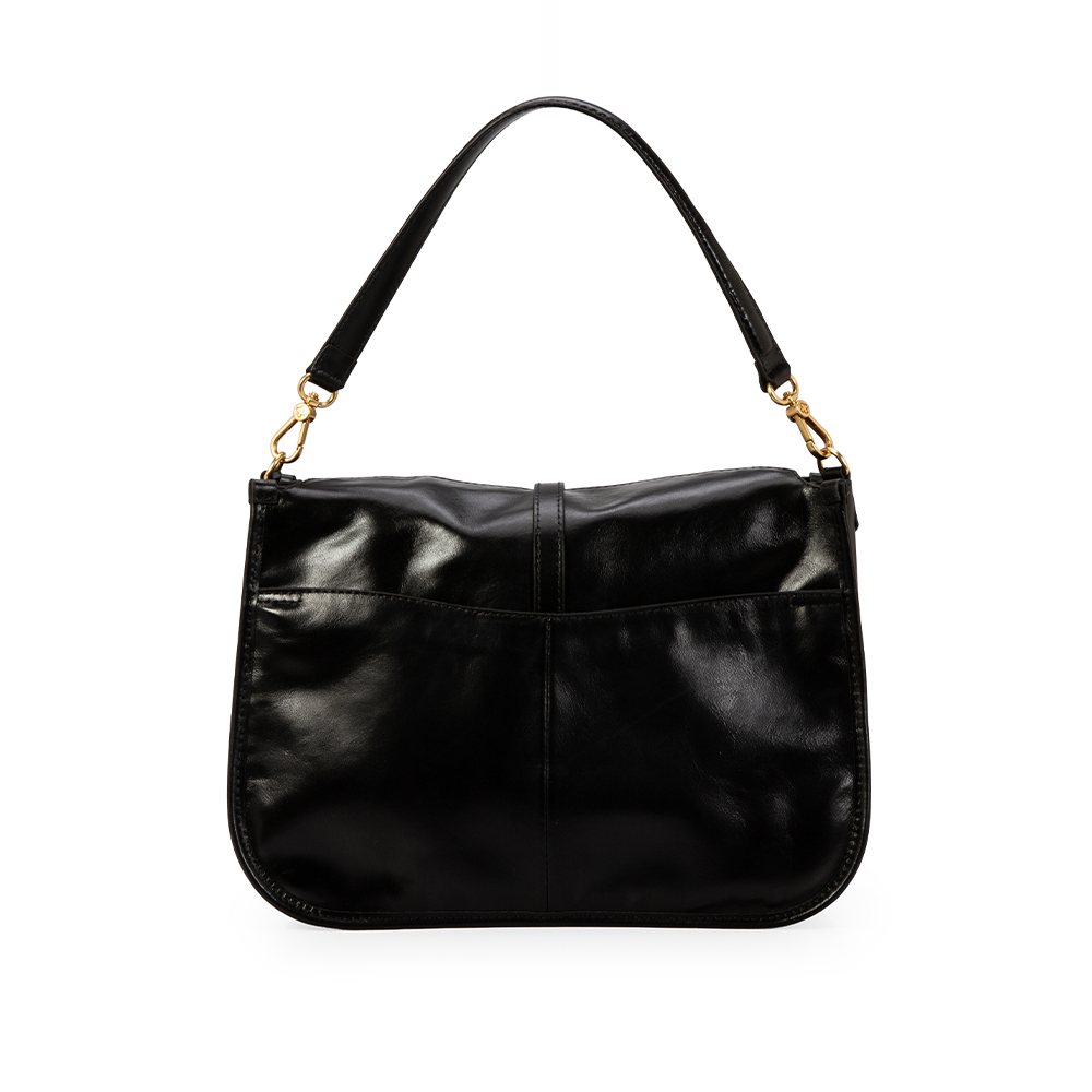BOLSA COURO HOBO PRETA image number 2