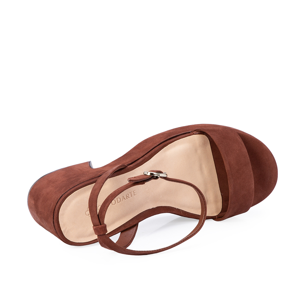 SAND&Aacute;LIA MEIA PATA MARROM &Eacute;BANO DE COURO NOBUCK image number 4