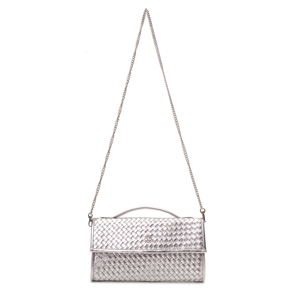 BOLSA CLUTCH PRATEADA DE COURO TRESSÊ image number 3