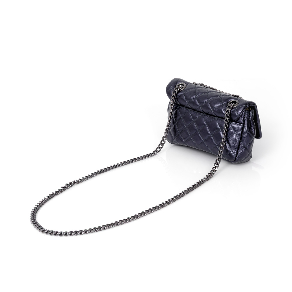 BOLSA MARINHO AZZURRO DE COURO MATELASSÊ OLÍVIA image number 1
