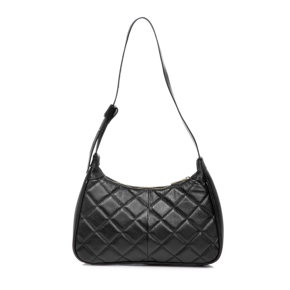 BOLSA COURO PRETA HOBO MATELASS&Ecirc; image number 2