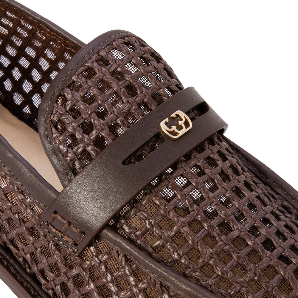 LOAFER MOCASSIM DE COURO MARROM TOBACCO TRAMADO image number 4