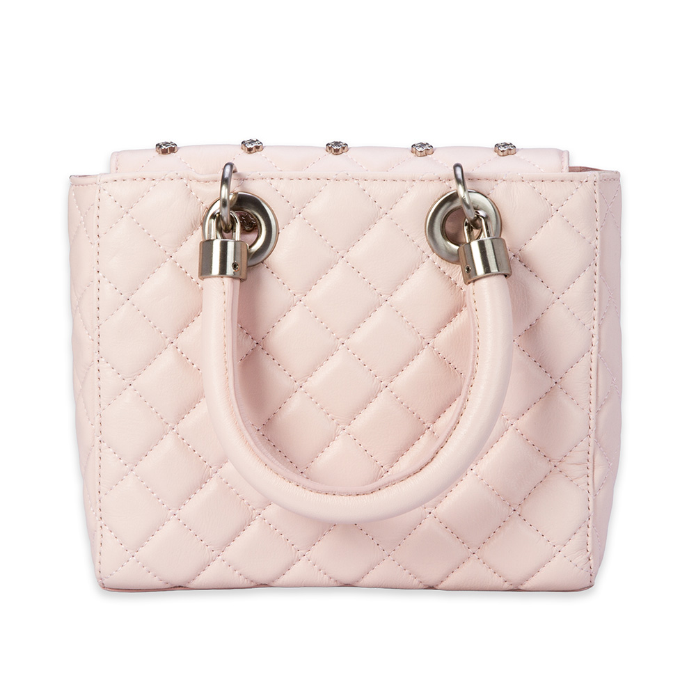 BOLSA PEQUENA ROSA PE&Ocirc;NIA DE COURO TOTE image number 2