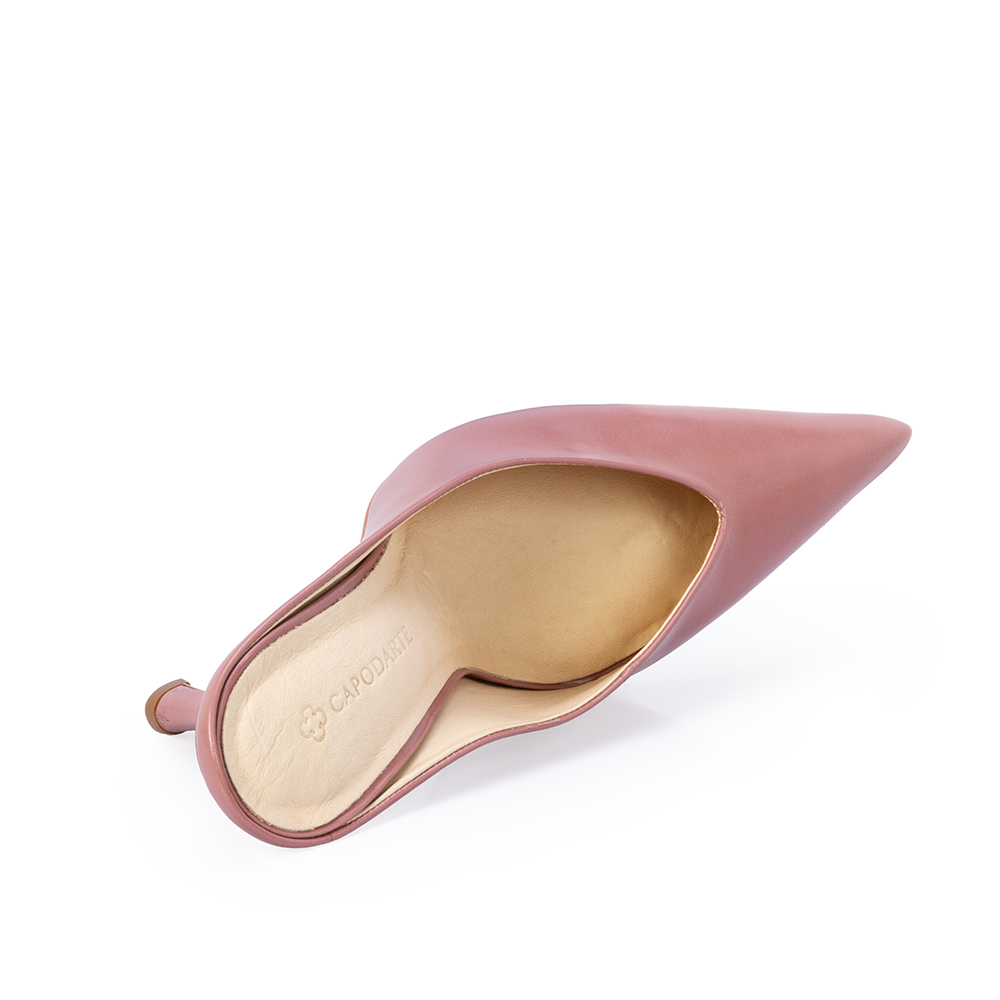 MULE SALTO ALTO ROSA MALVA DE COURO image number 4