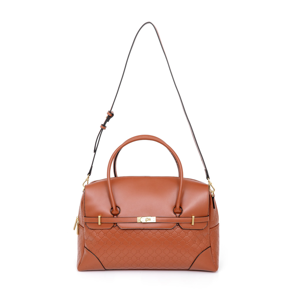 MALA DE MÃO CARAMELO CAMEL MONOGRAMA image number 3