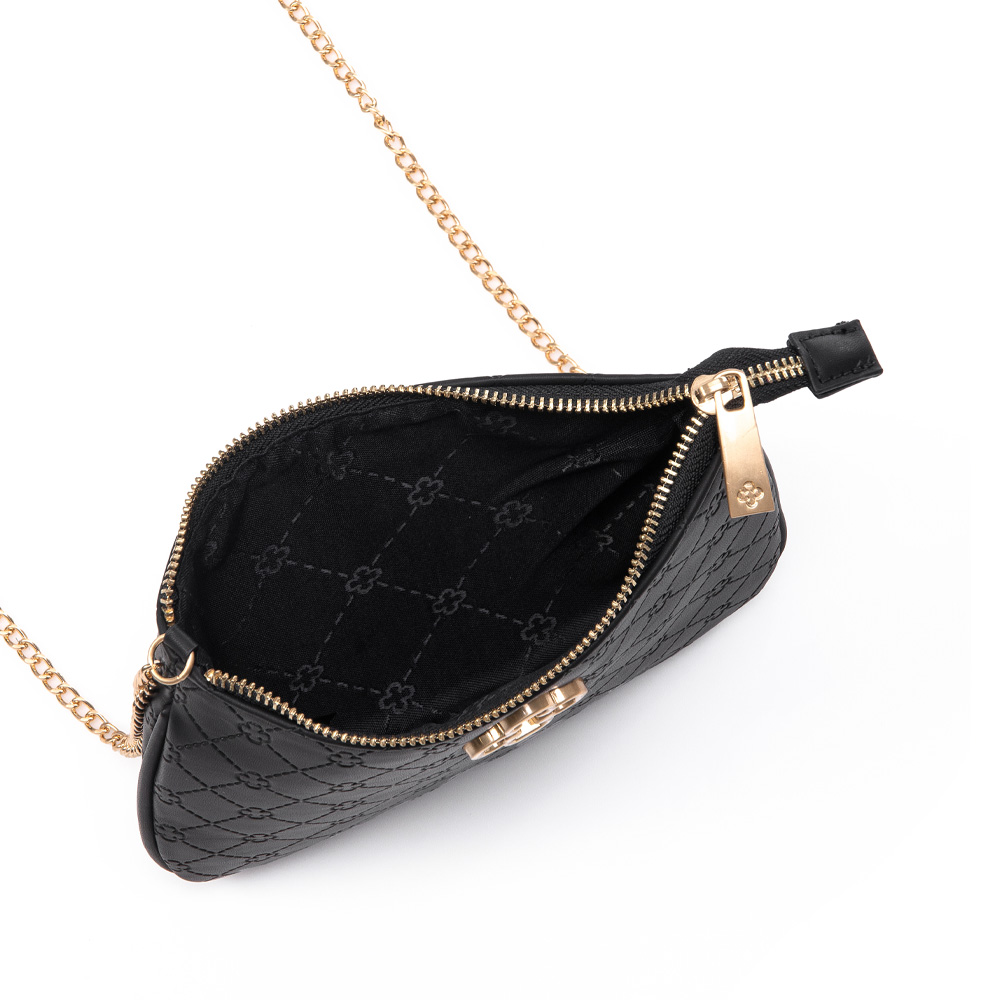 BOLSA PEQUENA PRETA AL&Ccedil;A CORRENTE MONOGRAMA ELENA image number 4