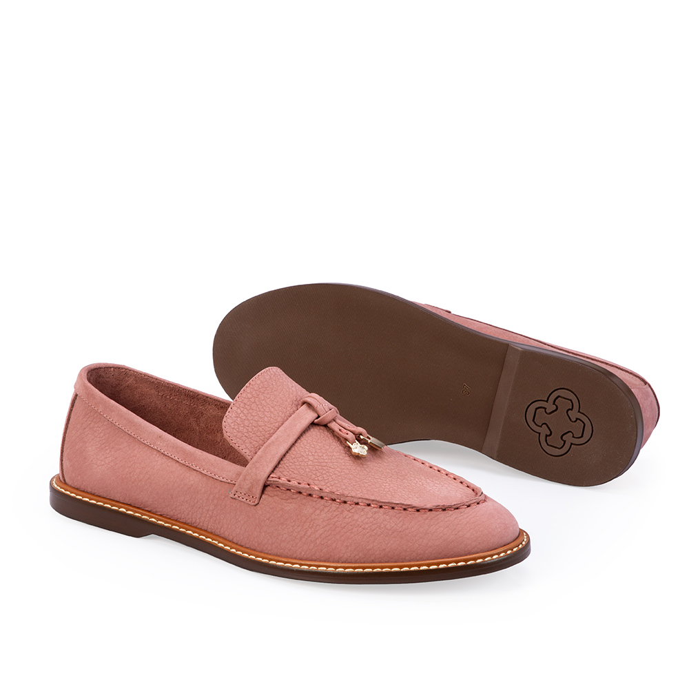 LOAFER MOCASSIM ROSA MALVA DE COURO NOBUCK image number 3