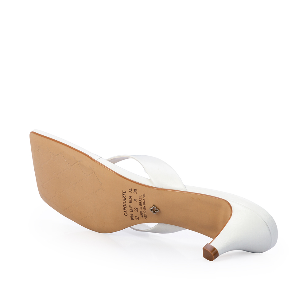 MULE BICO QUADRADO BRANCA DE COURO image number 3