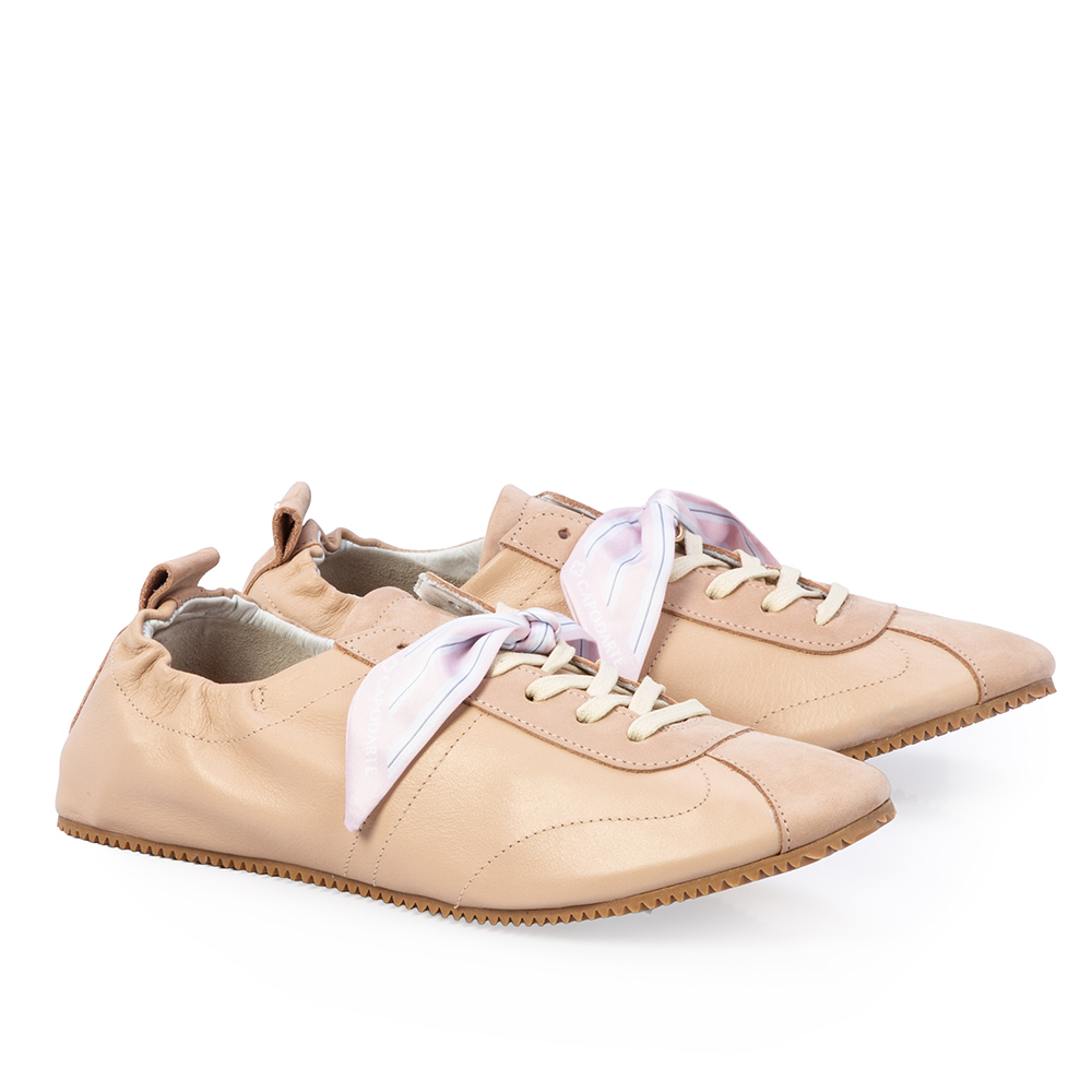 T&Ecirc;NIS FEMININO NUDE SEDA DE COURO BALLERINA SNEAKERS image number 1