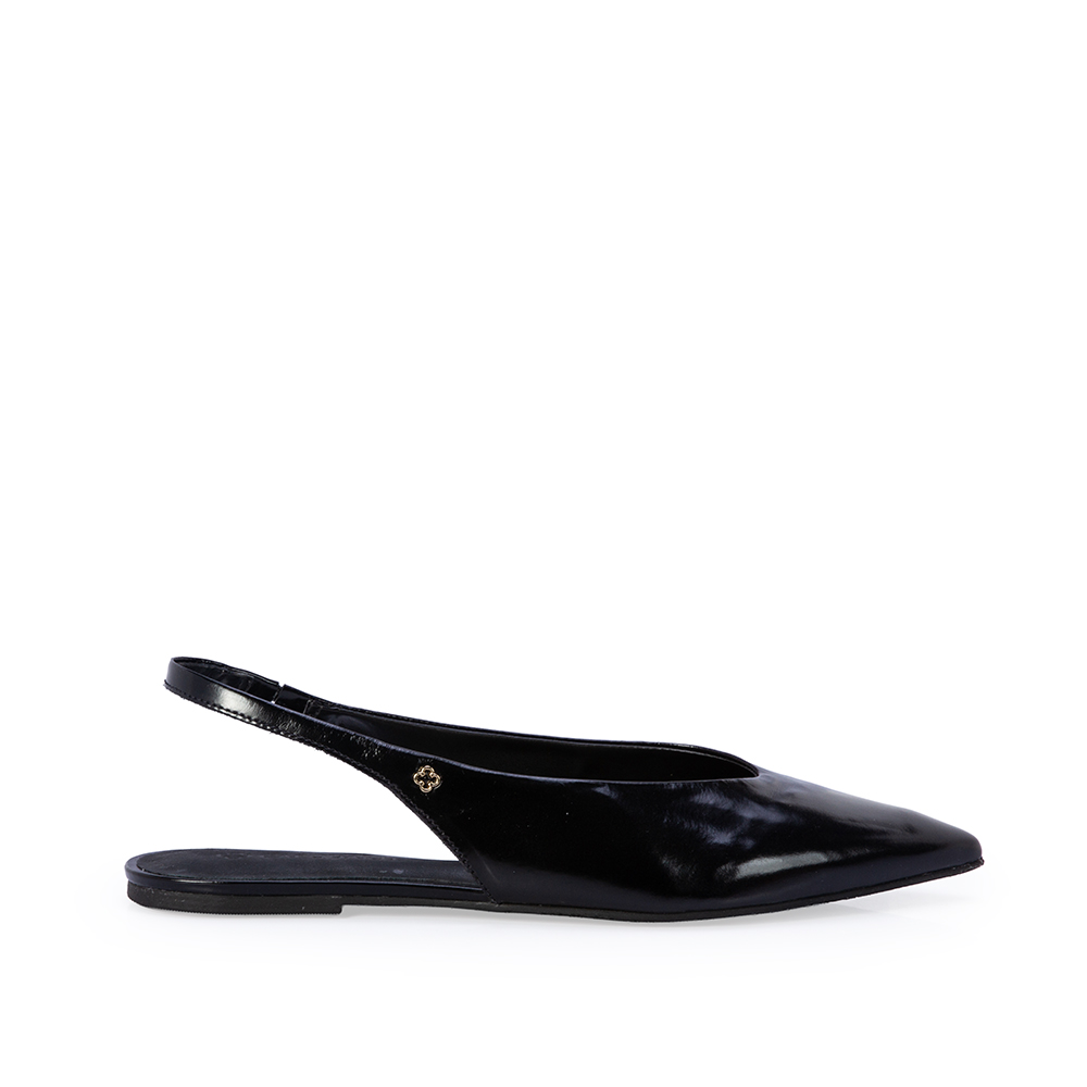 SAPATILHA SLINGBACK PRETA DE COURO image number 0