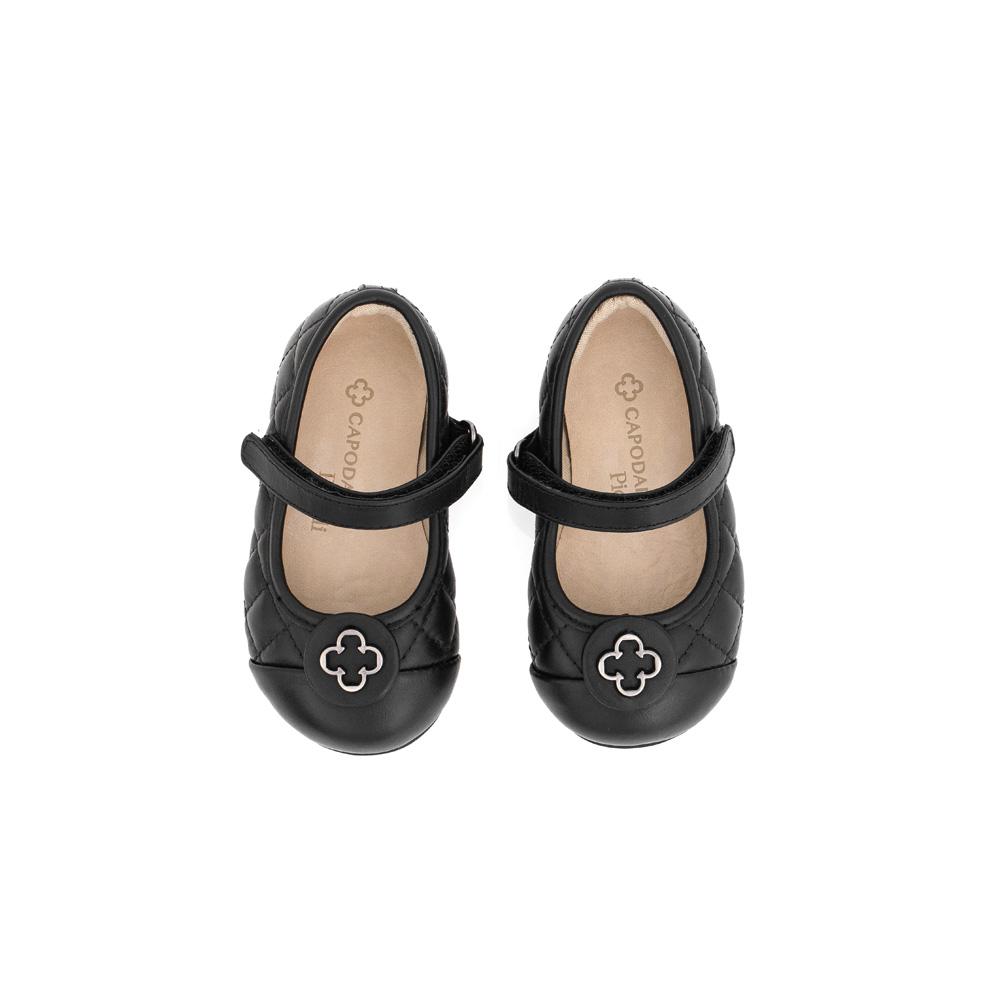 SAPATILHA BEB&Ecirc; PRETA DE COURO MATELASS&Ecirc; COM VELCRO image number 4