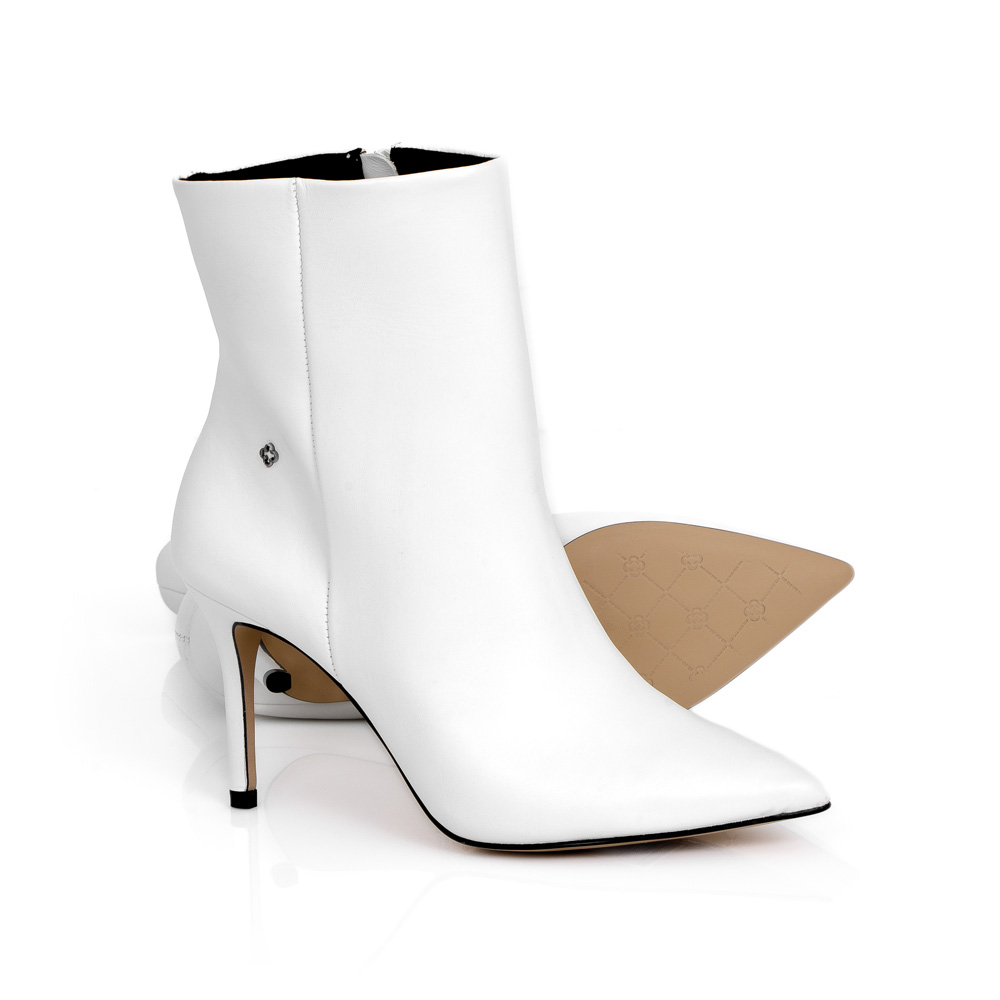 BOTA CANO CURTO BRANCO DE COURO image number 3