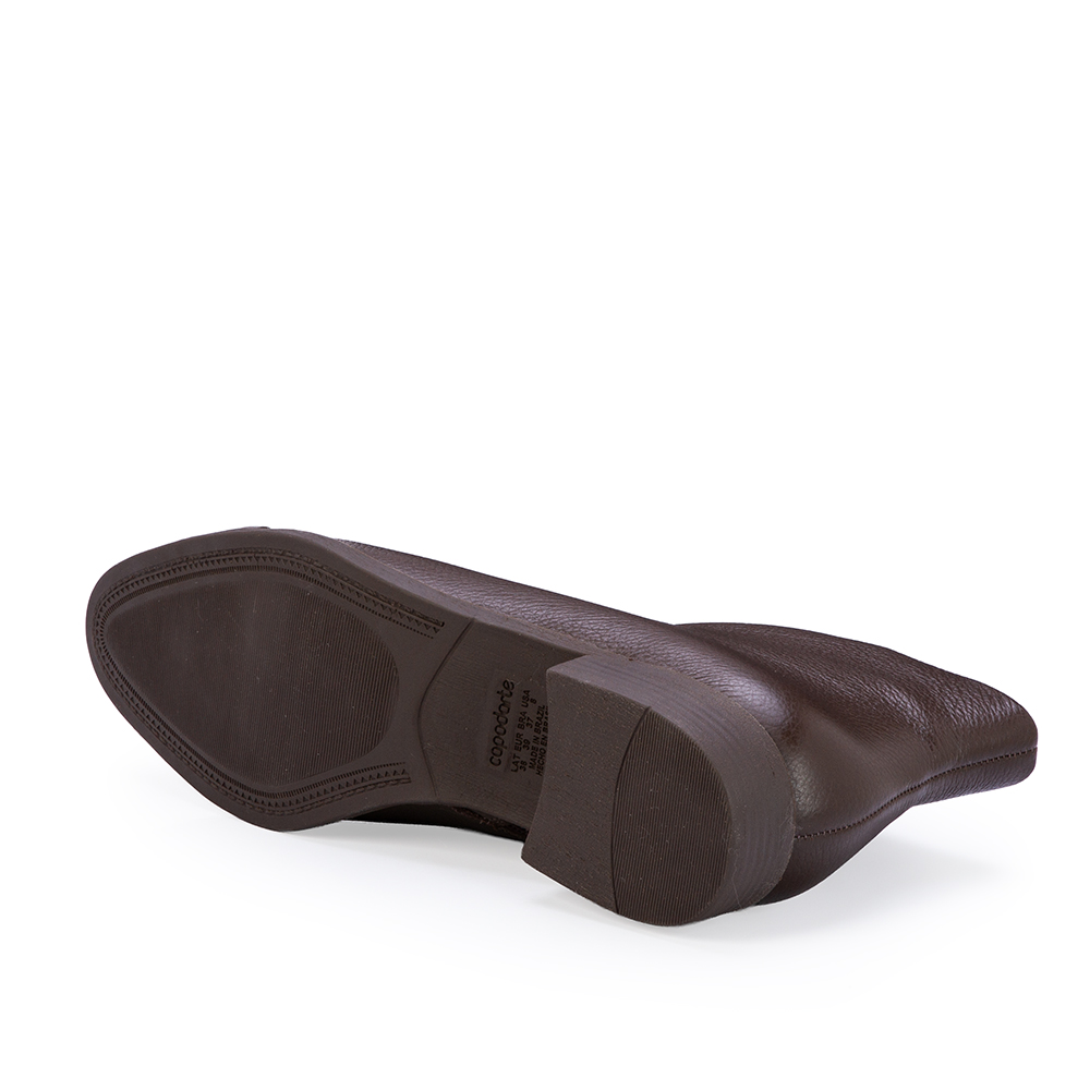 BOTA MARROM SALTO BAIXO COURO CANO CURTO image number 3