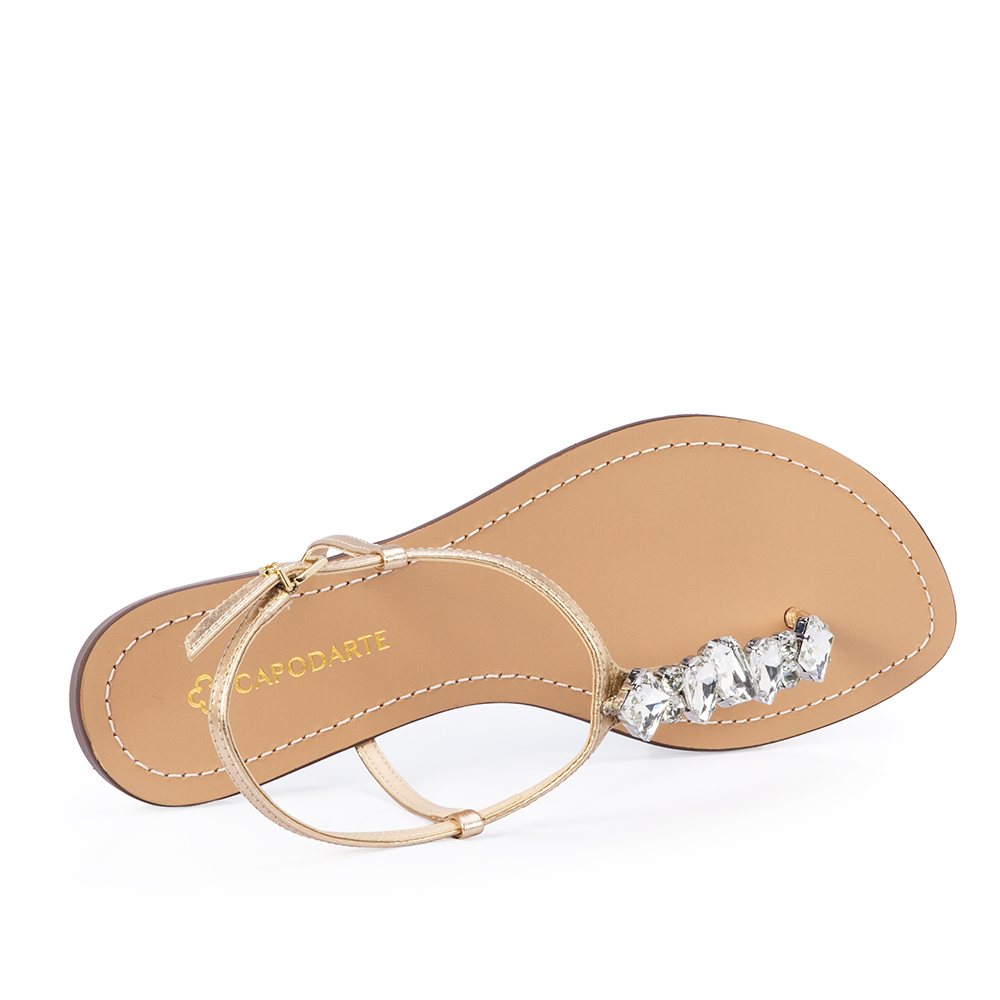 SAND&Aacute;LIA RASTEIRA COURO DOURADA  PEDRARIAS image number 4