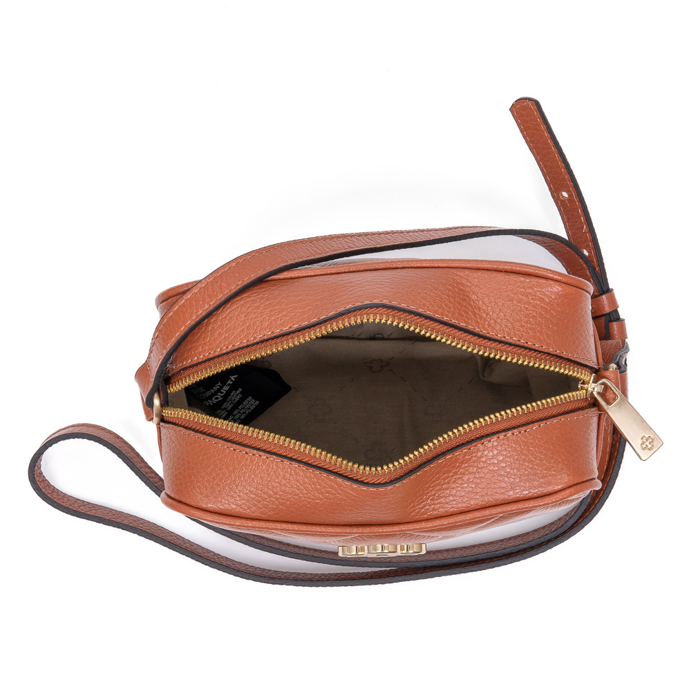 BOLSA PEQUENA TIRACOLO COURO CARAMELO image number 4