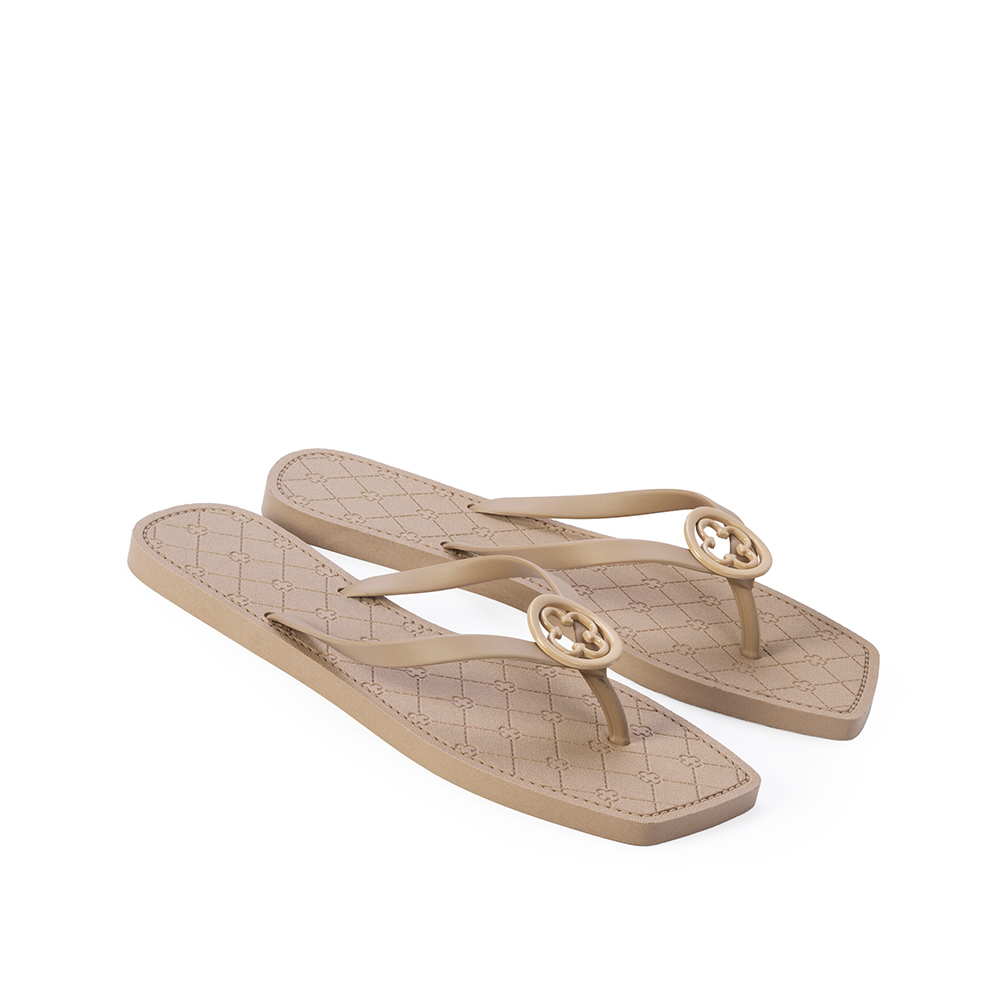 CHINELO DE DEDO NUDE SEDA BICO QUADRADO image number 1