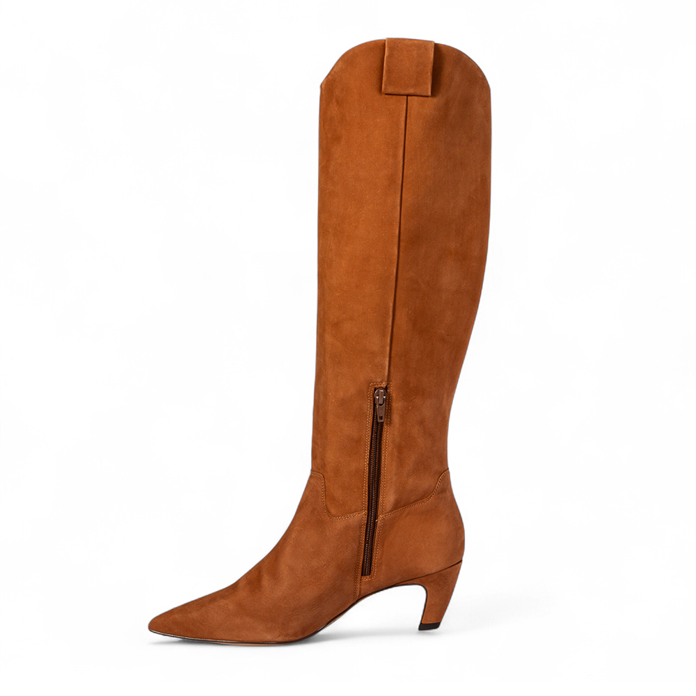 BOTA CANO LONGO CARAMELO DE COURO NOBUCK image number 2
