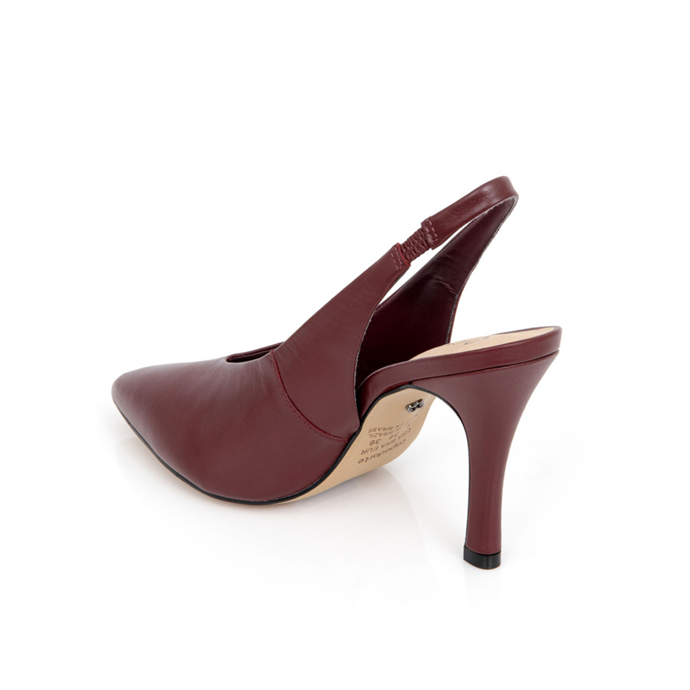 SCARPIN SLINGBACK SALTO ALTO DE COURO BORD&Ocirc; image number 2