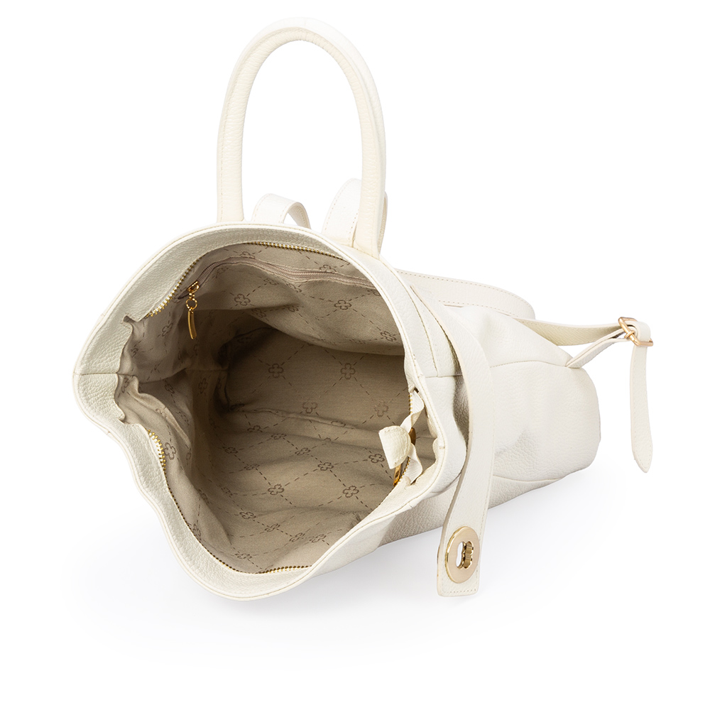 MOCHILA FEMININA BUCKET BRANCA DUNA DE COURO image number 4