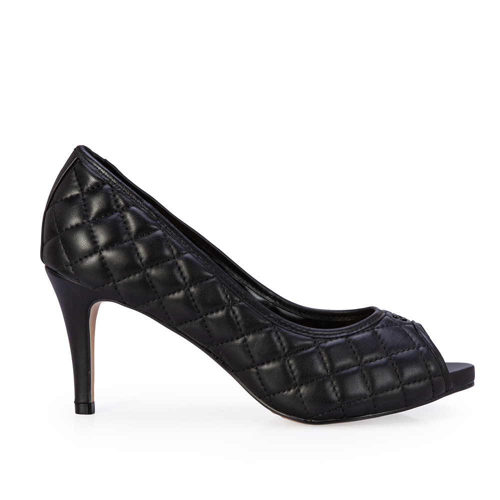 PEEP TOE PRETO COURO MATELASS&Ecirc; image number 0
